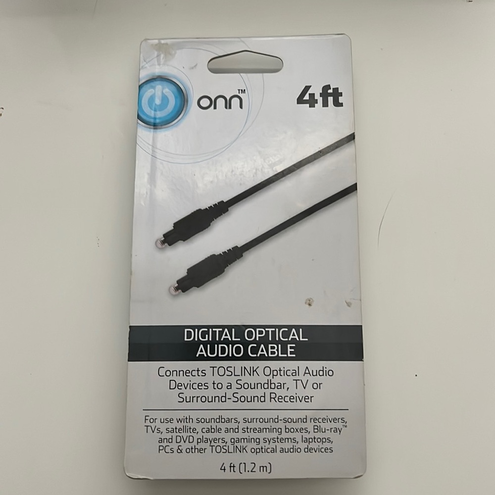 Onn digital optical audio cable new in box